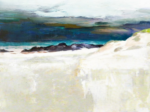 PXFC353 Wall décor art oil on canvas abstract seascape blue white black tones
